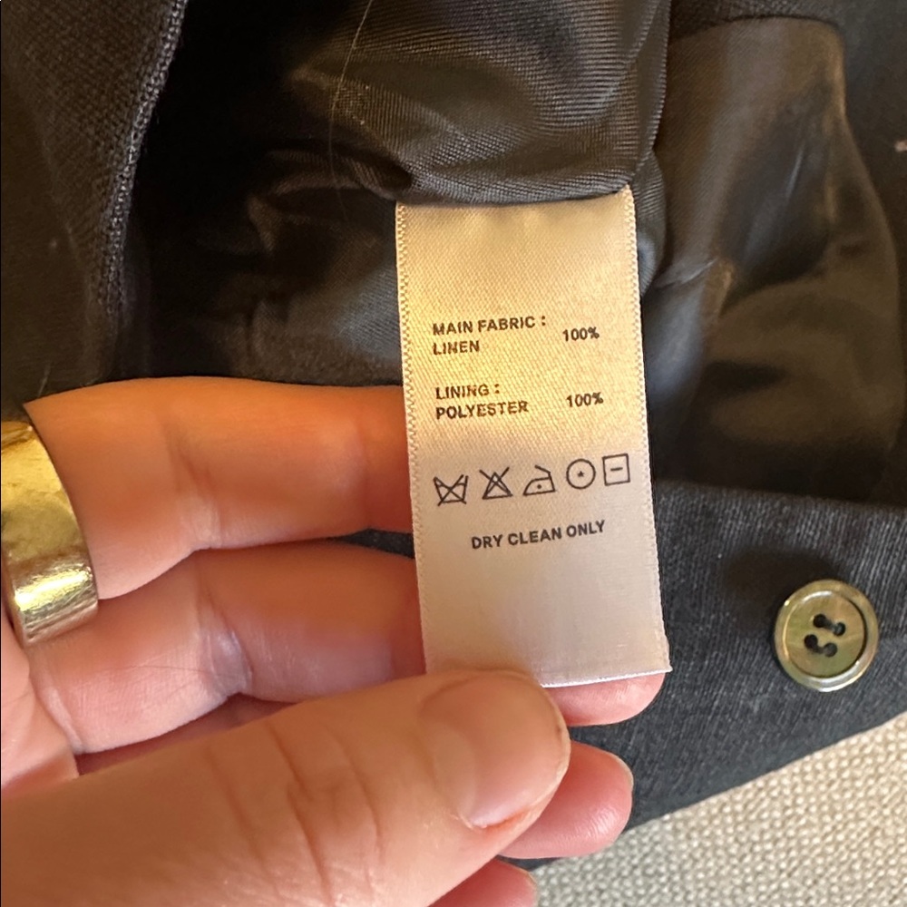 Almina Concept Black Button-Up 100% Linen Vest - Picture 3 of 3